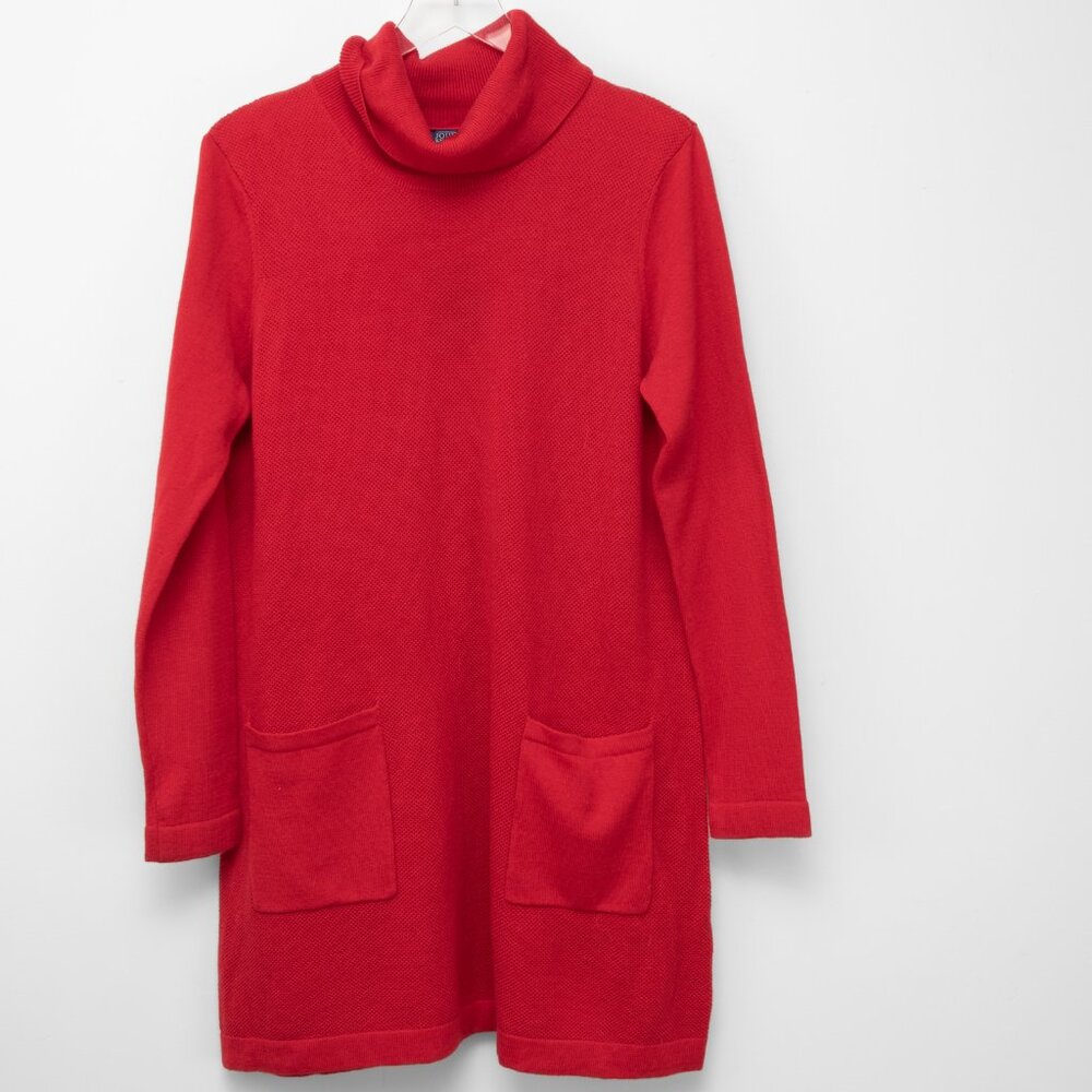 Joules Ansley Sweater Dress Tunic Shift Roll Neck Knit Red Size 12 New - Picture 1 of 6